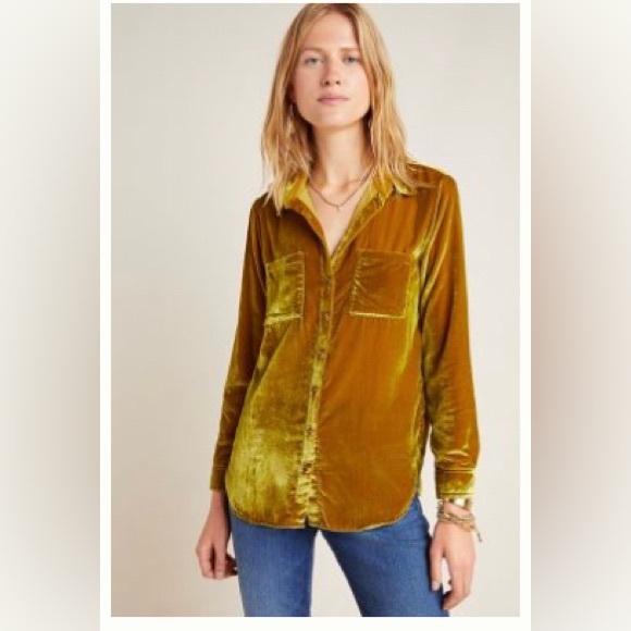 New, Maeve gold velvet blouse! - Picture 2 of 4